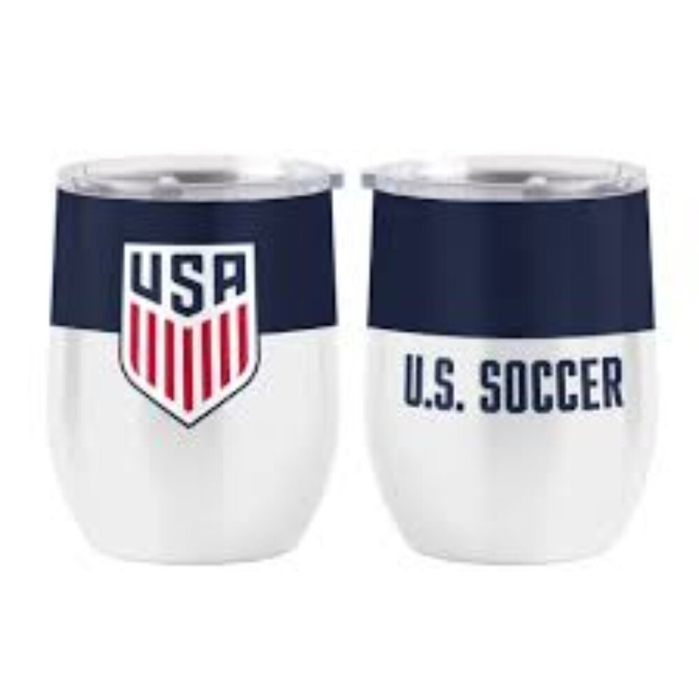 Logo Brands US Mens Soccer Colorblock Curved Beverage Tumbler 16 oz New